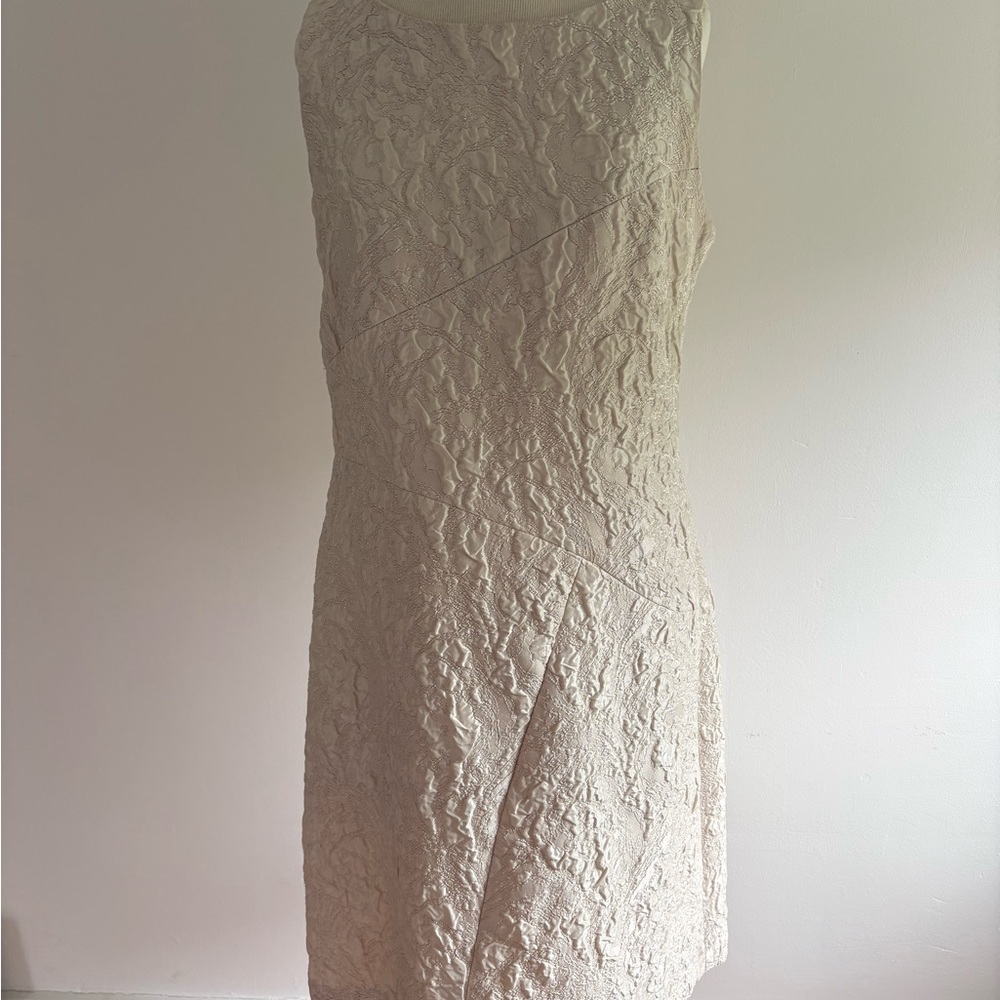 Muse Cream Textured Midi Dress